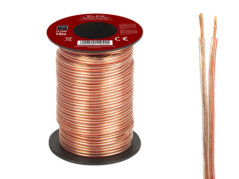 73-350#--Specyfikacja:- Długość przewodu: 10m- Rozmiar przewodu: 2x 0,22mm- Rodzaj przewodu: głośnikowy- Przekazywany sygnał: audio- Kolor: przezroczysty&amp;nbsp;Wysokiej jakości przew&amp;oacute;d głośnikowy przeznaczony do domowych i profesjonalnyc