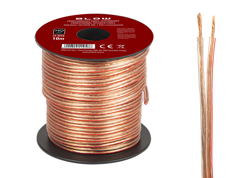 73-352#--Specyfikacja:- Długość przewodu: 10m- Rozmiar przewodu: 2x 0,50mm- Rodzaj przewodu: głośnikowy- Przekazywany sygnał: audio- Kolor: przezroczystyWysokiej jakości przew&amp;oacute;d głośnikowy przeznaczony do domowych i profesjonalnych zastosowań s