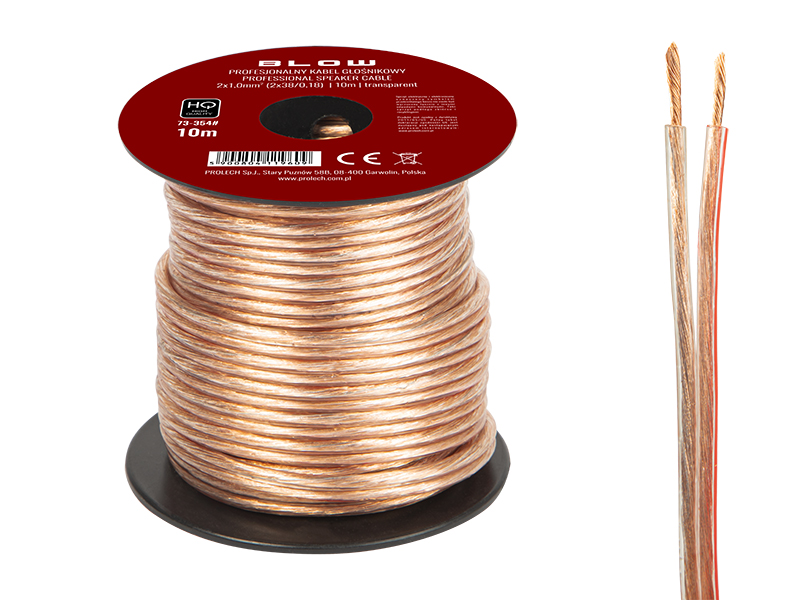 73-354#--Specyfikacja:- Długość przewodu: 10m- Rozmiar przewodu: 2x 1,00mm- Rodzaj przewodu: głośnikowy- Przekazywany sygnał: audio- Kolor: przezroczysty&amp;nbsp;Wysokiej jakości przew&amp;oacute;d głośnikowy przeznaczony do domowych i profesjonalnyc