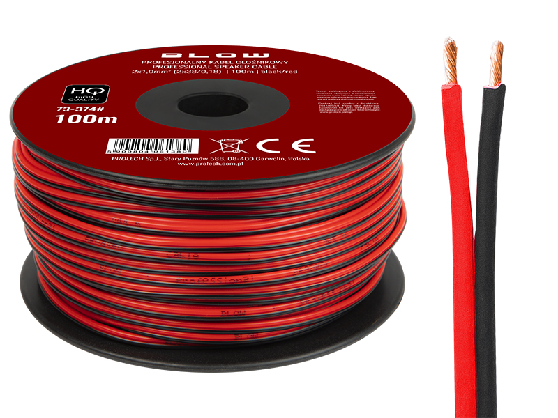 73-374#--Specyfikacja:-&amp;nbsp;Długość przewodu:&amp;nbsp;100m- Rozmiar przewodu:&amp;nbsp;2x 1,00mm-&amp;nbsp;Rodzaj przewodu:&amp;nbsp;głośnikowy-&amp;nbsp;Przekazywany sygnał:&amp;nbsp;audio- Kolor:&amp;nbsp;czarno-czerwon