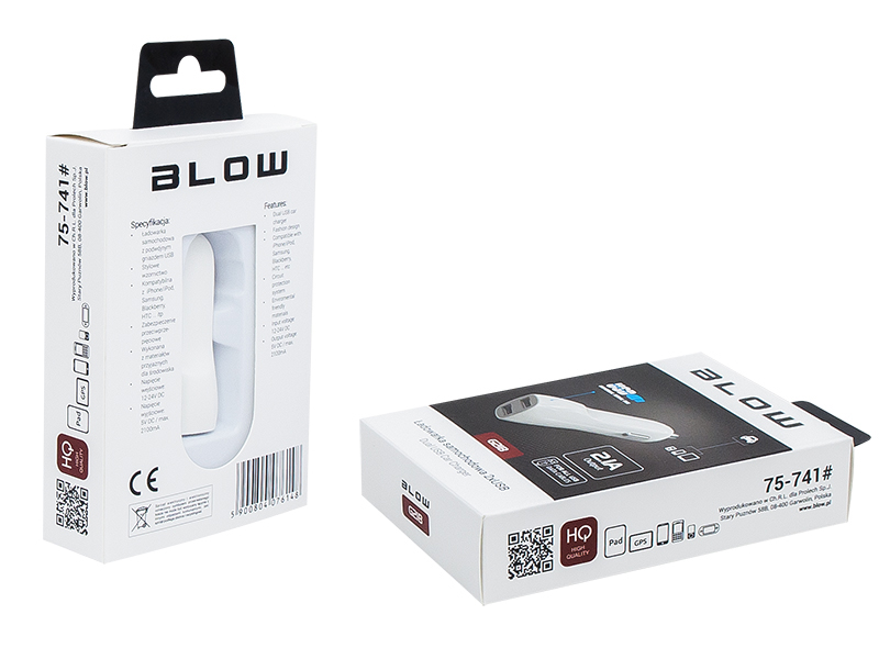 75-741#--Ładowarka samochodowa 2,1A&amp;nbsp;z podw&amp;oacute;jnym gniazdem USBSpecyfikacja techniczna:- napięcie&amp;nbsp;wejściowe 12-24V DC- napięcie wyjściowe 5V- maksymalne natężenie wyjściowe 2,1A- zabezpieczenie przeciwprzepięciowe- podświ