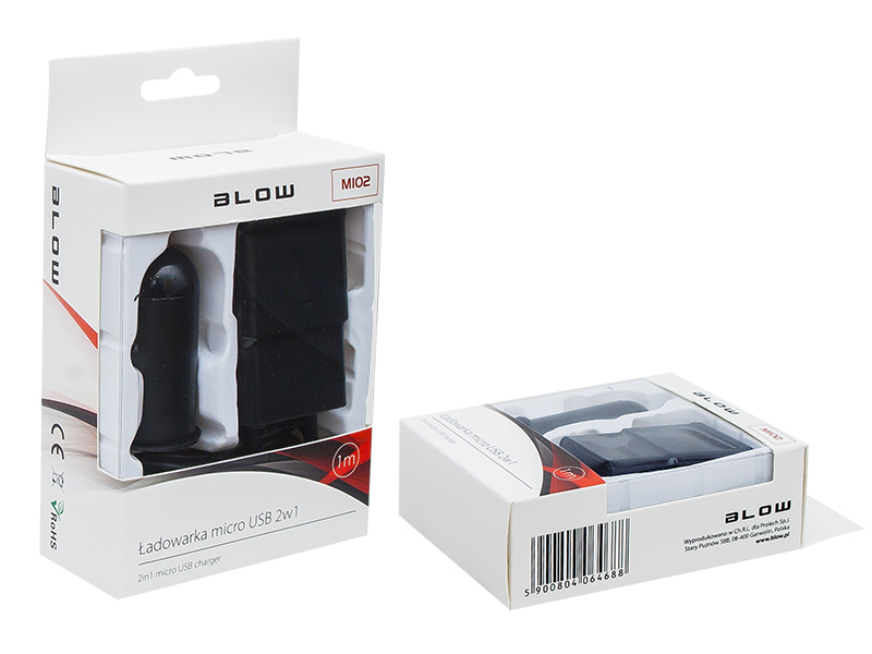 75-863#--Ładowarka&amp;nbsp;sieciowa USB 2,1A&amp;nbsp;+ ładowarka samochodowa USB 2A&amp;nbsp;z kablem USB (A) na micro USB (B)Ładowarka sieciowa:- napięcie&amp;nbsp;wejściowe 110-240V- napięcie wyjściowe 5V- maksymalne natężenie wyjściowe 2,