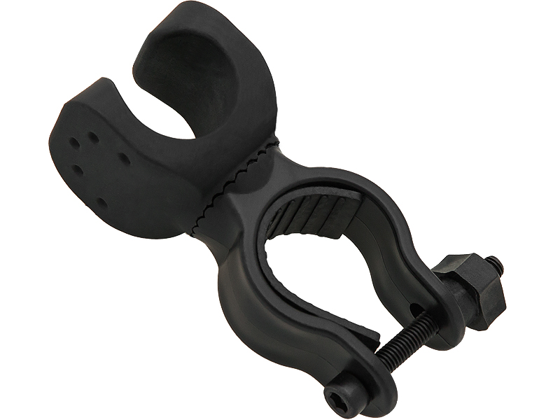 75-996#--Uchwyt uniwersalny rowerowy do latarkiUchwyt służy do szybkiego zamocowania latarki do roweru bez pomocy narządzi. Plusem konstrukcji jest prosta i&amp;nbsp;estetyczna budowa. Całość wykonana jest z elastycznego czarnego plastiku.Cechy fizyczne:-