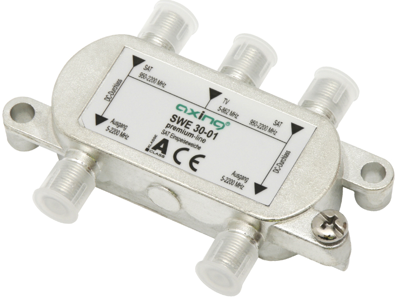 77-126#--Sumator marki Axing SWE 30-01 to urządzenie umożliwiające łączenie sygnału telewizyjnego z anteny naziemnej i sygnału satelitarnego z konwertera typu twin. Następnie sygnał ten może być przesłany do dw&amp;oacute;ch niezależnych punkt&amp;oac