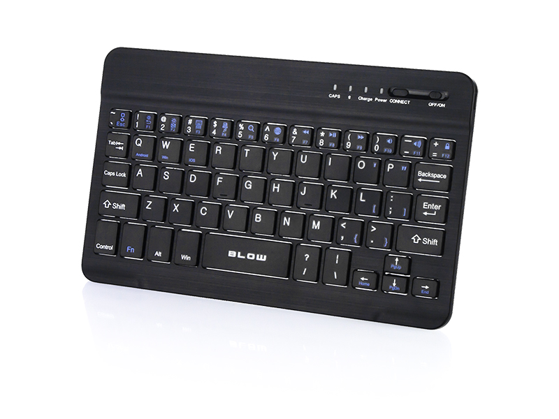 78-140#--  Cechy:   - Bluetooth wersja 5.0  - Nowoczesny design  - Kompatybilność z Android/ Windows/IOS, tabletami, laptopami, smartfonami  - Wbudowany akumulator   - Niewielka waga  - Cicha praca klawiszy  - Odporność na pył i kurz  - Funkcja oszczędzania e