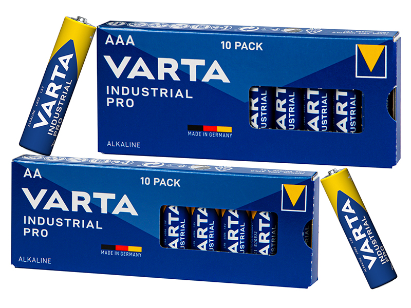 82-583#--Specyfikacja baterii AAA:- Nazwa producenta: VARTA INDUSTRIAL PRO- Napięcie: 1,5V- Oznaczenie: AAA, R3, LR03- Rodzaj: Alkaliczna- Data produkcji: 2022- Opakowanie: 10 sztuk w kartoniku&amp;nbsp;Specyfikacja baterii AA:- Nazwa producenta: VARTA IN