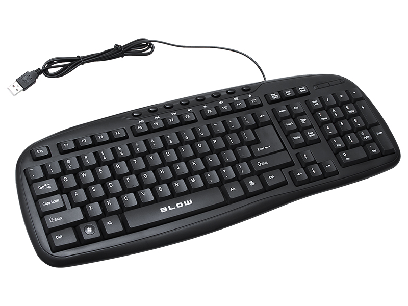 84-204#--Przewodowa klawiatura marki Blow z interfejsem USB zbudowana z materiał&amp;oacute;w wysokiej jakości ze zwiększoną odpornością na wilgoć.&amp;nbsp;Wykorzystanie najbardziej popularnego układu klawiszy QWERTY oraz wydzielona klawiatura numery