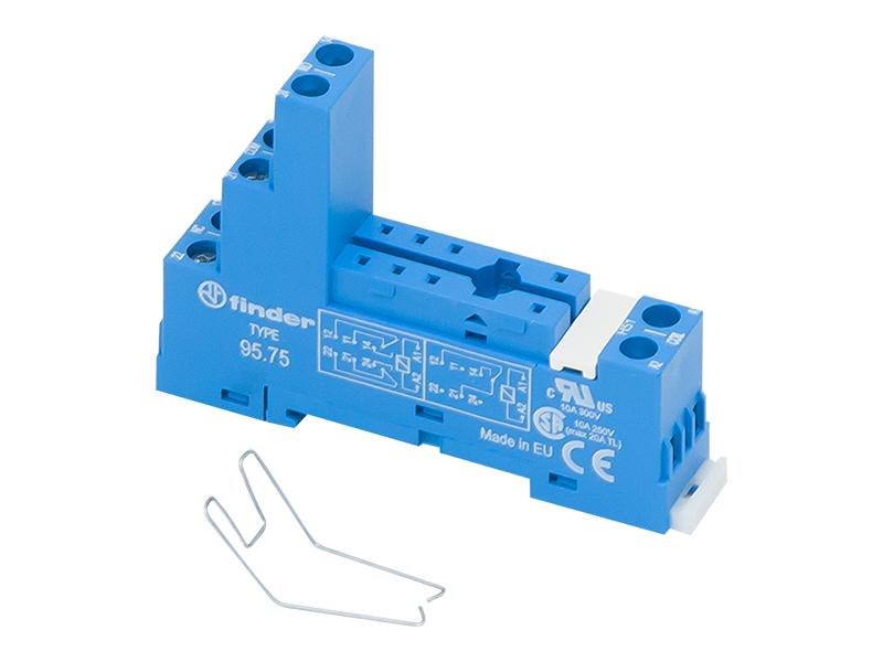 9242#--Gniazdo przekaźnika marki FINDER z typem gniazda 95.75.0.000.Specyfikacja:- Przeznaczenie: do przekaźnik&amp;oacute;w Finder serii 40- Wartości znamionowe: 10A - 250V- Wytrzymałość izolacji: 6kV AC- Stopień ochrony: IP20- Temperatura otoczenia: -