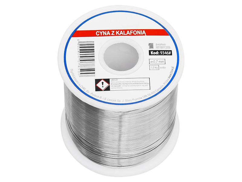 9346#--Spoiwo lutownicze ma zastosowanie gł&amp;oacute;wnie w przemyśle elektronicznym, do produkcji standardowych urządzeń i podzespoł&amp;oacute;w elektronicznych, elektrotechnice oraz do lutowania element&amp;oacute;w z pokryciami cynowymi, c