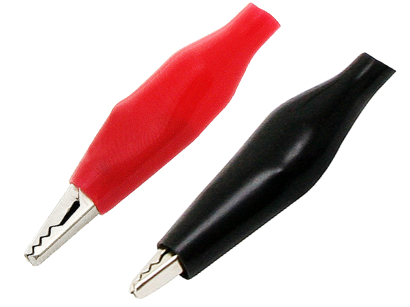 96-702#--Krokodylek elektrotechniczny mały- długość całkowita: 35mm- maksymalne rozwarcie: około 7mm- materiał przewodzący: stal niklowanaZawartość opakowania:- 50 szt. krokodylek&amp;nbsp;czarny- 50 szt. krokodylek&amp;nbsp;czerwony