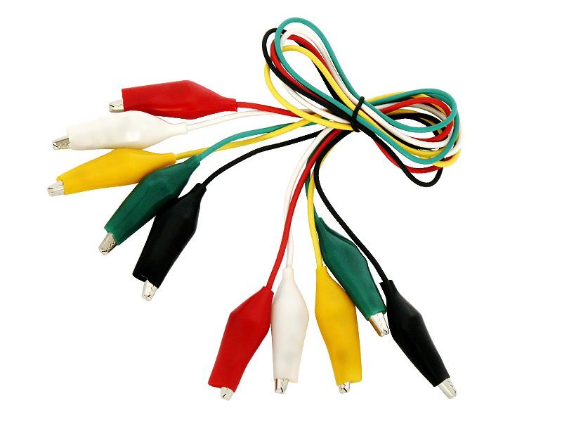 96-760#--Zestaw krokodylk&amp;oacute;w elektrotechnicznych izolowanych z przewodem w r&amp;oacute;żnych kolorach. Krokodylki zostały wykonane z precyzją z materiał&amp;oacute;w wysokiej jakości zapewniających wytrzymałość oraz długą trwałość produ