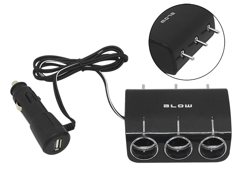 96-878#--- Wysoka jakość wykonania- Możliwość podłączenia kilku urządzeń jednocześnie&amp;nbsp;- Maksymalny prąd wyjściowy do 10A (łącznie z wszystkich gniazd)- Kompatybilne z instalacjami samochodowymi 12V oraz 24V- Podświetlenie sygnalizujące działanie 