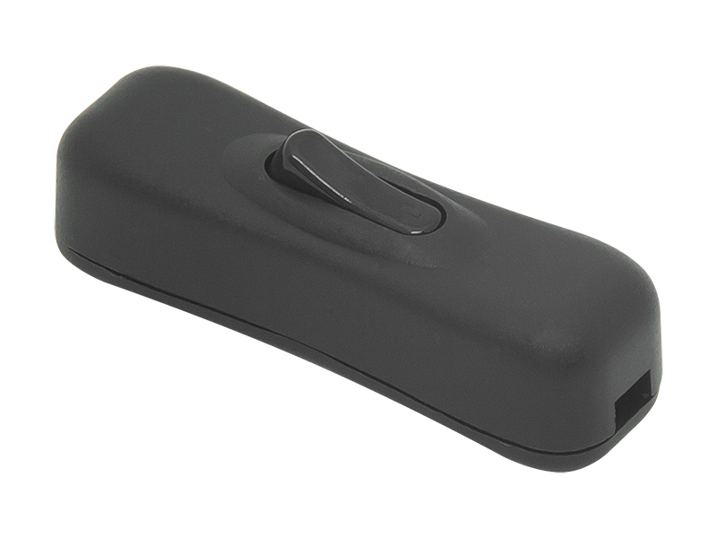 97-007#--Włącznik / wyłącznik przelotowy na przew&amp;oacute;d w kolorze czarnym. Przełącznik wyr&amp;oacute;żnia się wyjątkowym, nowoczesnym designem świetnie sprawdzi się do podłączenia i sterowania wszelkimi sprzętami elektrycznymi takimi jak oświe