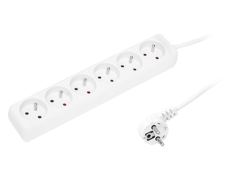 98-021#--Przedłużacz sieciowy PR-670P z kątowym wtykiem sieciowym oraz 6 gniazdami z uziemieniem.- Model: PR-670P- Żyły: 3 x 1,5mm- Długość całkowita: 3m&amp;nbsp;- Długość przewodu: 2,8m- Wtyk: sieciowy, kątowy- Ilość gniazd: 6- Uziemienie: tak- Kolor pr