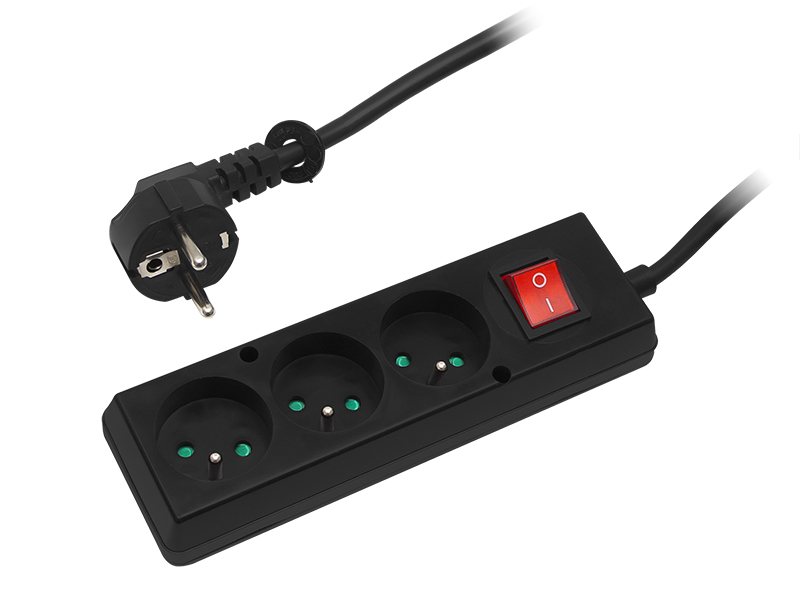 98-199#--Przedłużacz z trzykrotnym gniazdem wtyczkowym Uni-Schuko z wyłącznikiem Specyfikacja:  Model: PS-370WS Żyły:&amp;nbsp;3 x 1,5mm Długość całkowita: 3m Długość przewodu: 2.8m Wtyk:&amp;nbsp;sieciowy, kątowy Ilość gniazd:&amp;nbsp;3 Uziemien