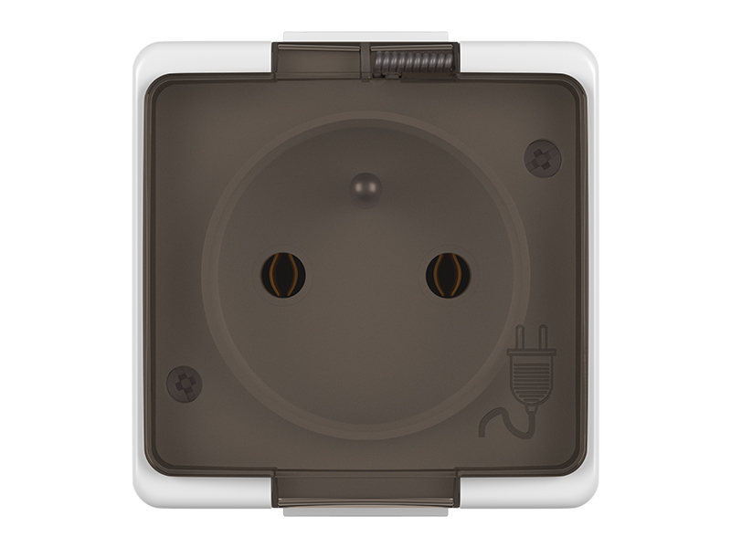 98-355#--Gniazdo hermetyczne posiada stopień szczelności IP 44, przez co jest najlepszym wyborem do zamontowania na zewnątrz lub w pomieszczeniach wilgotnych np. z dostępem do wody. Produkt wykonany z wysokiej jakości materiał&amp;oacute;w zapewniający be