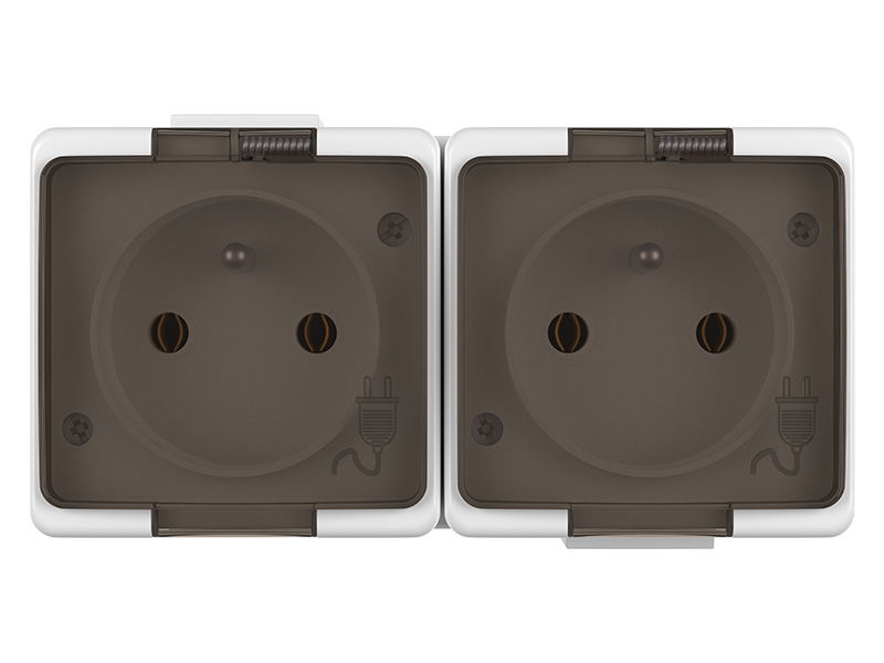 98-356#--Gniazdo podw&amp;oacute;jne hermetyczne posiada stopień szczelności IP 44, przez co jest najlepszym wyborem do zamontowania na zewnątrz lub w pomieszczeniach wilgotnych np. z dostępem do wody. Produkt wykonany z wysokiej jakości materiał&amp;