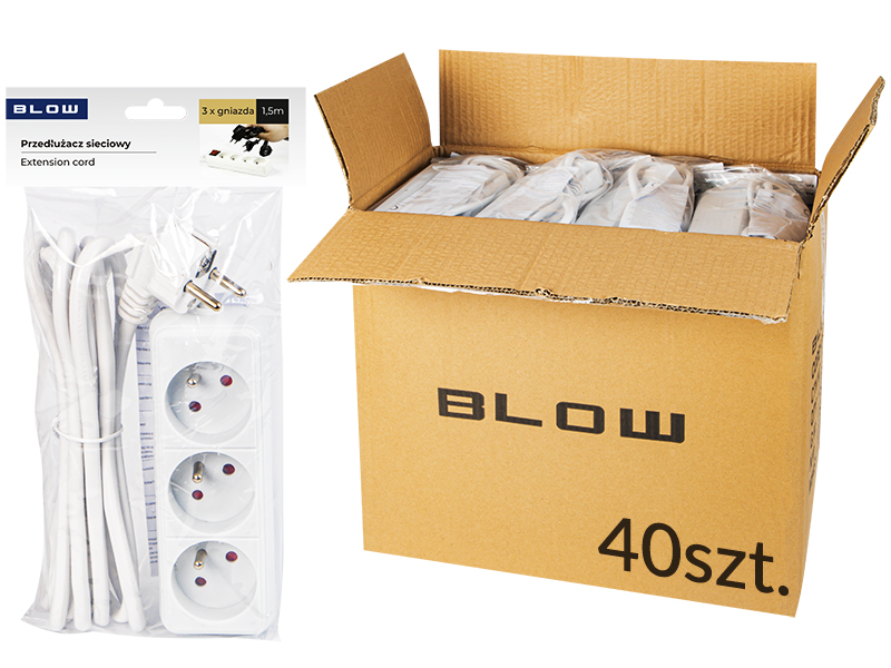 98-511#--Przedłużacz sieciowy PR-370P z kątowym wtykiem sieciowym oraz 3 gniazdami z uziemieniem.- Model: PR-370P- Żyły: 3 x 1,5mm- Długość całkowita: 1,5m- Długość przewodu: 1,3m- Wtyk: sieciowy, kątowy- Ilość gniazd: 3- Uziemienie: tak- Kolor przewodu: biał