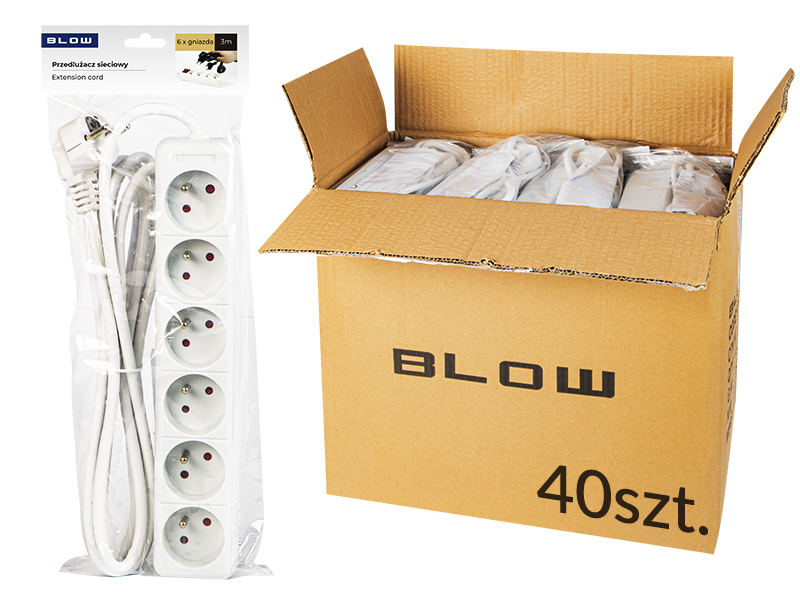 98-521#--Przedłużacz sieciowy PR-670P z kątowym wtykiem sieciowym oraz 6 gniazdami z uziemieniem.- Model: PR-670P- Żyły: 3 x 1,5mm- Długość całkowita: 3m&amp;nbsp;- Długość przewodu: 2,8m- Wtyk: sieciowy, kątowy- Ilość gniazd: 6- Uziemienie: tak- Kolor pr