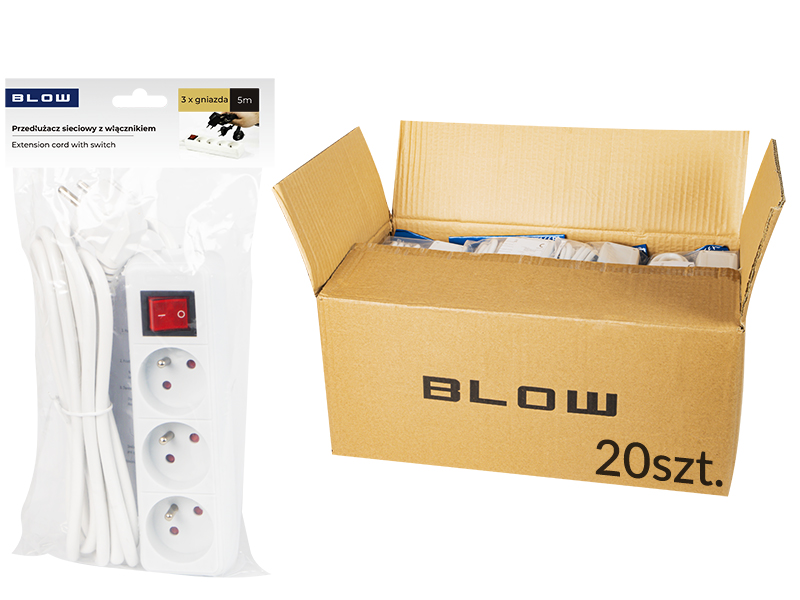 98-533#--Przedłużacz sieciowy PR-370WSP z kątowym wtykiem sieciowym, 3 gniazdami z uziemieniem oraz włącznikiem.- Model: PR-370WSP- Żyły: 3 x 1,5mm- Długość całkowita: 5m&amp;nbsp;- Długość przewodu: 4,8m- Wtyk: sieciowy, kątowy- Ilość gniazd: 3- Uziemien