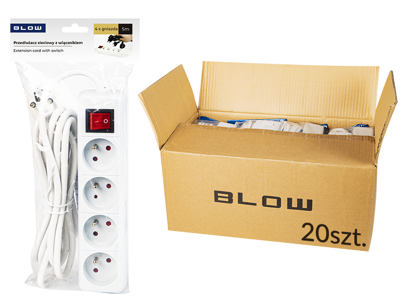 98-536#--Przedłużacz sieciowy PR-470WSP z kątowym wtykiem sieciowym, 4 gniazdami z uziemieniem oraz włącznikiem.- Model: PR-470WSP- Żyły: 3 x 1,5mm- Długość całkowita: 5m&amp;nbsp;- Długość przewodu: 4,8m- Wtyk: sieciowy, kątowy- Ilość gniazd: 4- Uziemien