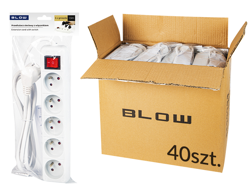 98-537#--Przedłużacz sieciowy PR-570WSP z kątowym wtykiem sieciowym, 5 gniazdami z uziemieniem oraz włącznikiem.- Model: PR-570WSP- Żyły: 3 x 1,5mm- Długość całkowita: 1,5m&amp;nbsp;- Długość przewodu: 1,3m- Wtyk: sieciowy, kątowy- Ilość gniazd: 5- Uziemi