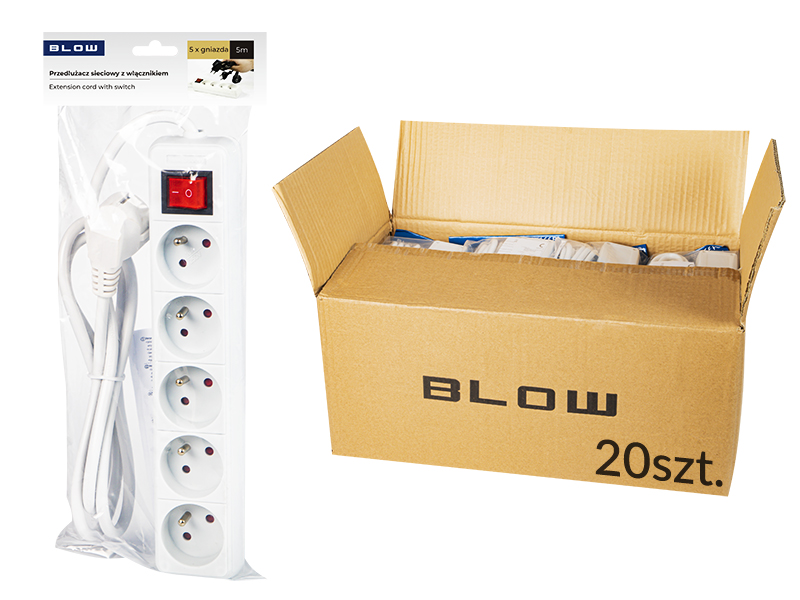 98-539#--Przedłużacz sieciowy PR-570WSP z kątowym wtykiem sieciowym, 5 gniazdami z uziemieniem oraz włącznikiem.- Model: PR-570WSP- Żyły: 3 x 1,5mm- Długość całkowita: 5m&amp;nbsp;- Długość przewodu: 4,8m- Wtyk: sieciowy, kątowy- Ilość gniazd: 5- Uziemien