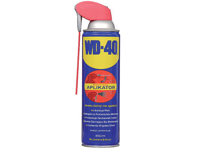 9910#--  WD-40 PREPARAT WIELOFUNKCYJNYNajpopularniejszy na świecie i w Polsce preparat wielofunkcyjny. Sześciokrotnie bardziej rozpoznawalny, niż inne tego typu preparaty na rynku. Posiada doskonałe właściwości smarujące, czyszczące i ochronne. Czyści i kon