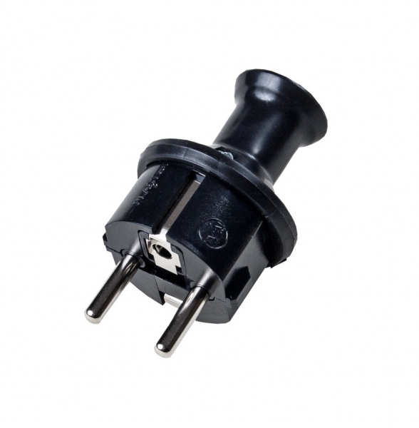 WT-40H/CZARNY--Wtyczka prosta Uni-Schuko, rozbieralna, I kl. izolacji. Dostępne kolory: biały, czarny.