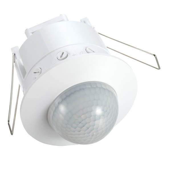 OR-CR-222--Czujnik przystosowany do montażu w sufitach podwieszanych, służy do sterowania oświetleniem lub innymi urządzeniami elektrycznymi. Potrójny system czujników ruchu z detektorami umieszczonymi pod specjalnym kątem zapewnia kontrolę całego obszaru. Urzą