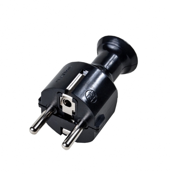 WT-40/CZARNY--Wtyczka prosta Uni-Schuko, rozbieralna. Dostępne kolory: biały, czarny.