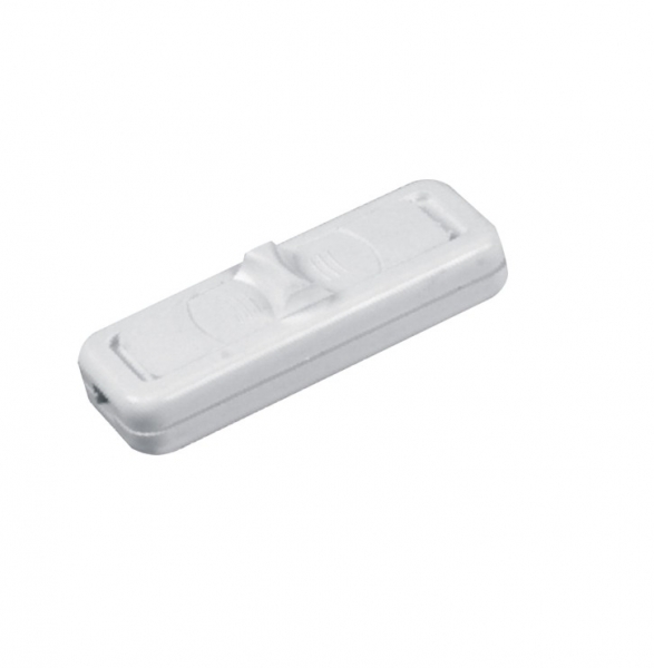 WS-2P/BIAŁY--Wyłącznik suwakowy, przelotowy dwutorowy. Dostępne kolory: biały, czarny, bezbarwny.