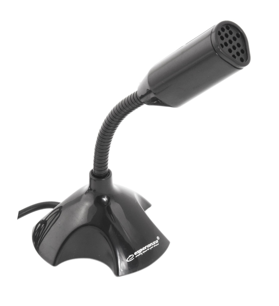 ESP-EH179--EH179 Mikrofon USB Scream EsperanzaDane techniczne:Do wszelkich zastosowań audio w tym aplikacji typu VoIPKrystalicznie czysty dźwiękPasmo przenoszenia 100Hz - 16kHzCzułość -47dB &amp;plusmn; 5dBDługość kabla 1mWymaga portu USB