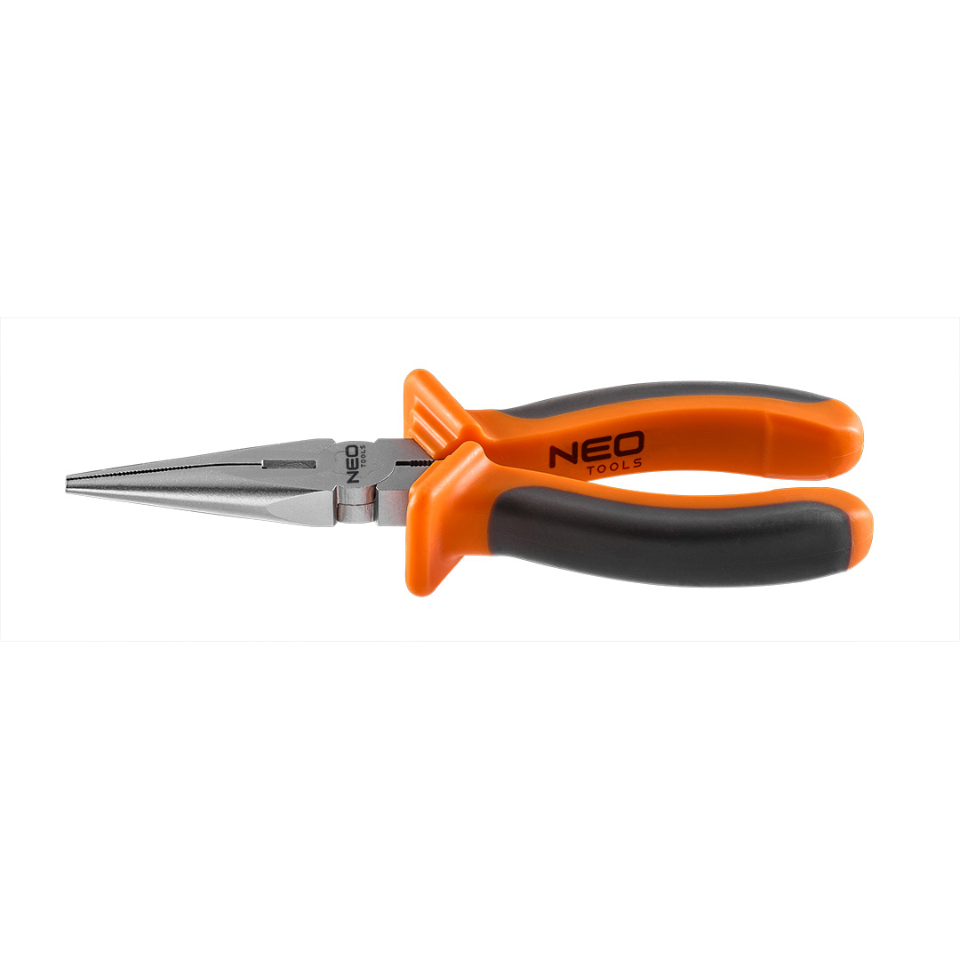 TOP-01-013--Szczypce wydłużone proste 160 mm, z obcinakiem bocznym, twardość powierzchni tnących 55-60 HRc, DIN 5745, uchwyt dwumateriałowy, TÜV