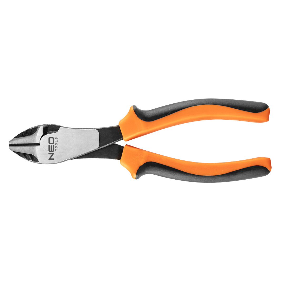 TOP-01-158--Szczypce boczne heavy duty, długość 180mm, 40% oszczędności dzięki przesunięciu trzpienia bliżej szczęk, stal chromowo niklowa antykorozyjna, uchwyt dwukomponentowy TPR+ABS