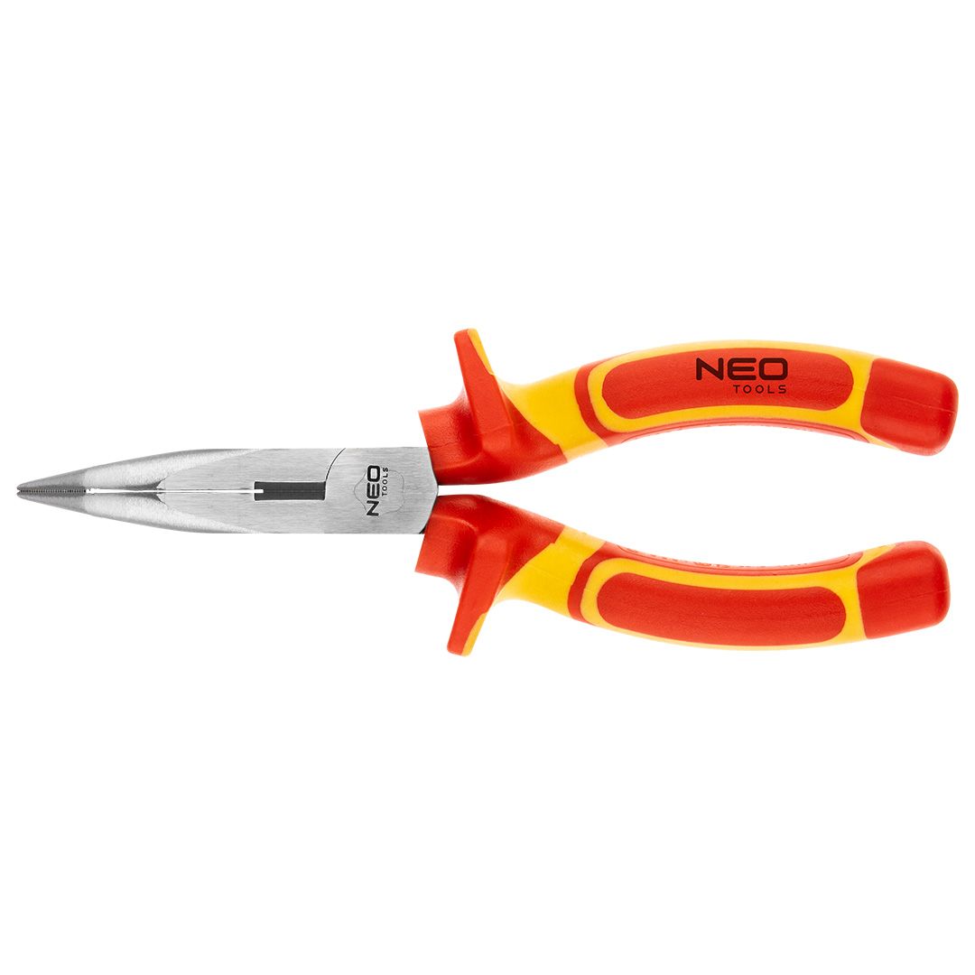 TOP-01-228--Szczypce wygięte 180 mm 1000V, polerowane, rękojeść dwumateriałowa, stal CrV, certyfikat TÜV