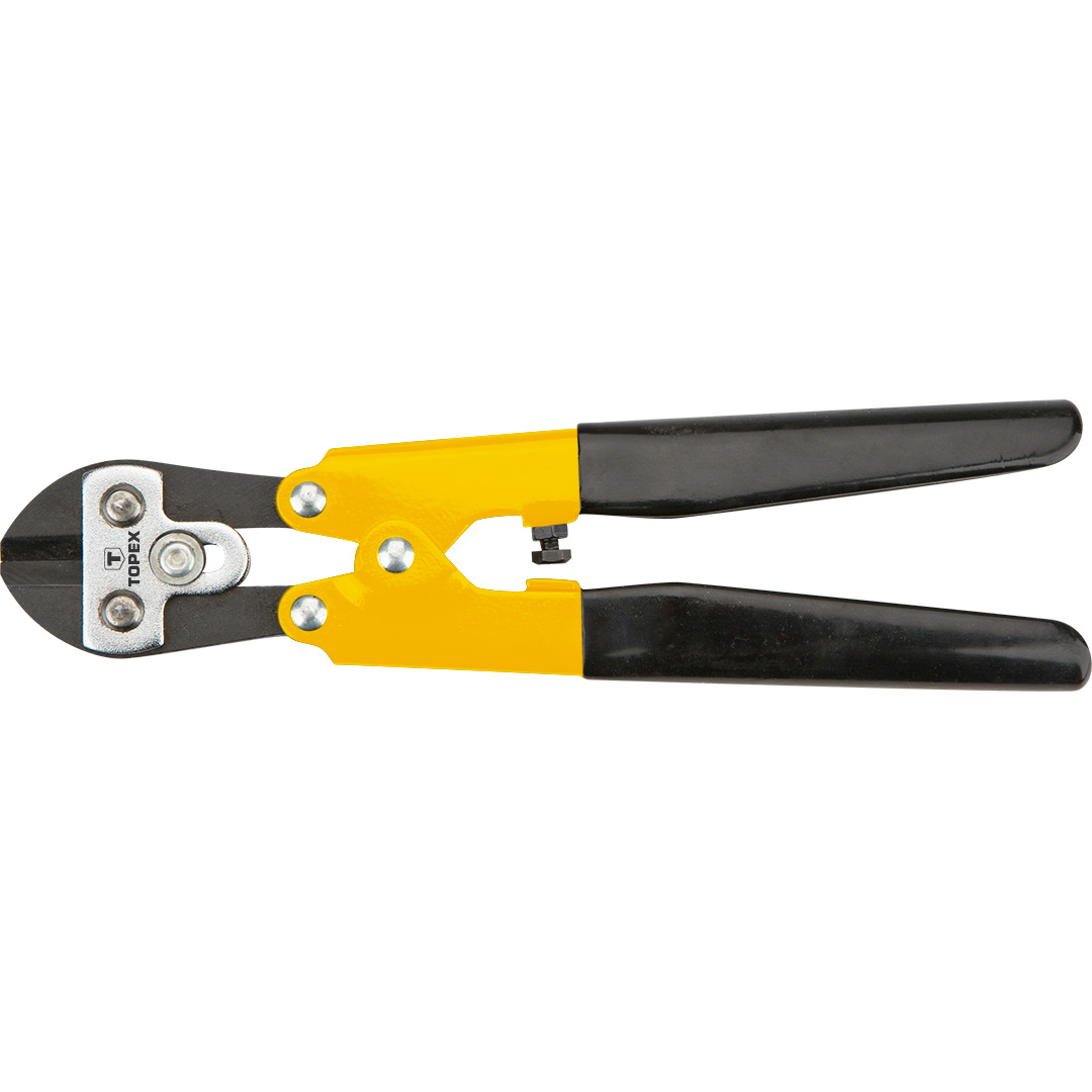 TOP-01A117--Nożyce do prętów 210 mm, drut do O 4 mm, nakładki gumowe na rękojeść