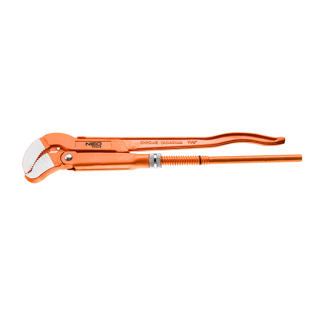 TOP-02-122--Klucz do rur typ "S", 425 mm, 1.5", odkuwany, szlifowane i polerowane szczęki, stal CrV, DIN5234, TÜV