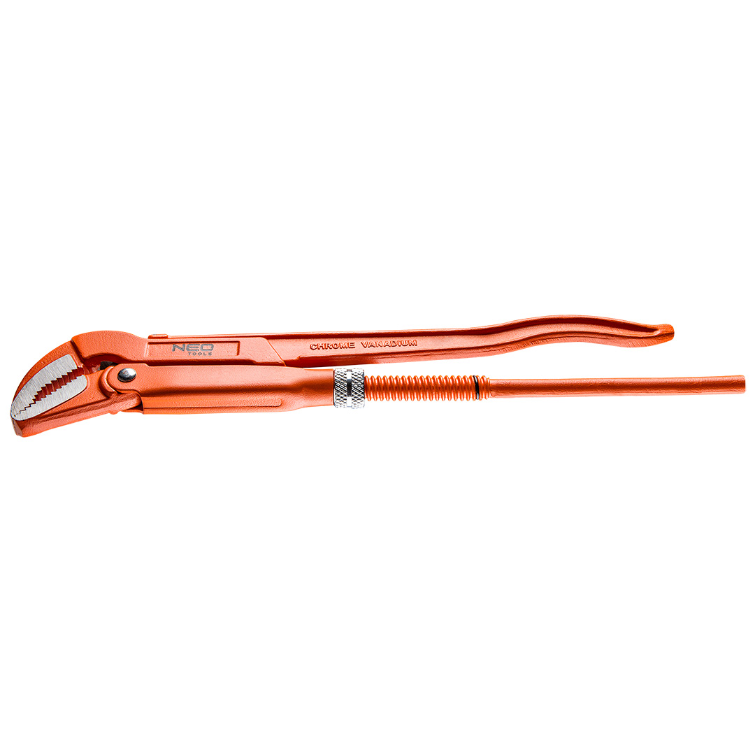 TOP-02-127--Klucz do rur typ 45°, 415 mm, 1.5", odkuwany, szlifowane i polerowane szczęki, stal CrV, DIN5234, TÜV