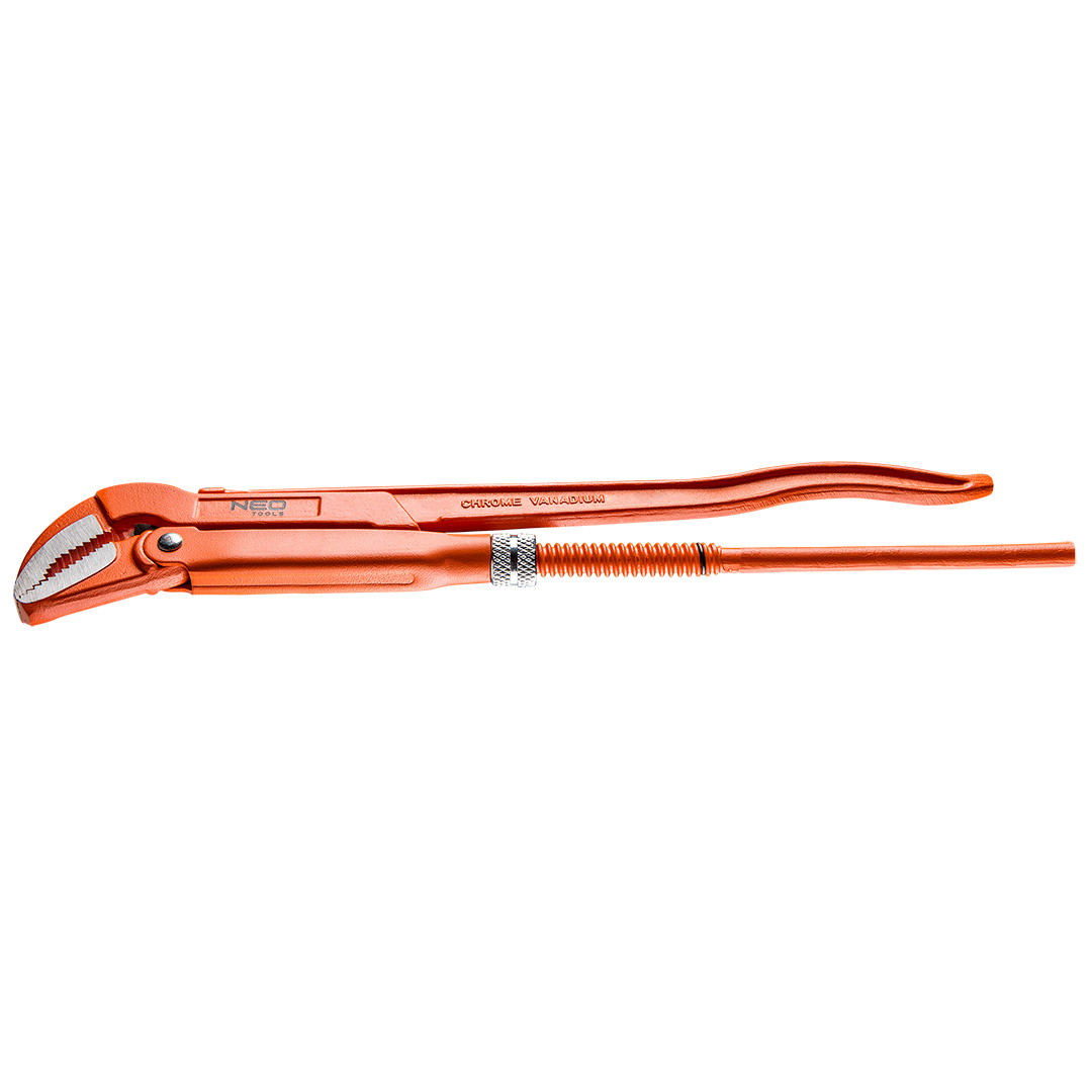 TOP-02-128--Klucz do rur typ 45°, 535 mm, 2.0", odkuwany, szlifowane i polerowane szczęki, stal CrV, DIN5234, TÜV