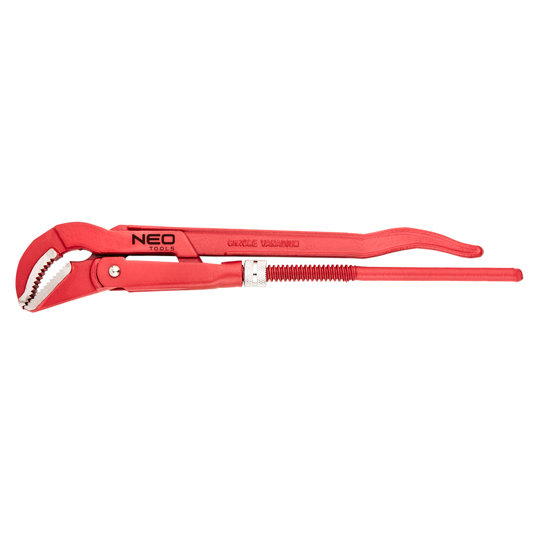 TOP-02-426--Klucz do rur typ "45°", długość 330 mm, rozstaw szczęk 1.0", stal chromowo wanadowa, szczęki odkuwane i szlifowane, śruba nastawna, mechanizm ślimakowy, szczęki z zębami