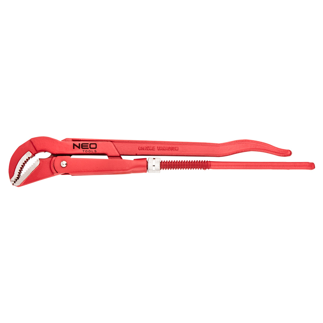 TOP-02-427--Klucz do rur typ "45°", długość 420 mm, rozstaw szczęk 1.5", stal chromowo wanadowa, szczęki odkuwane i szlifowane, śruba nastawna, mechanizm ślimakowy, szczęki z zębami