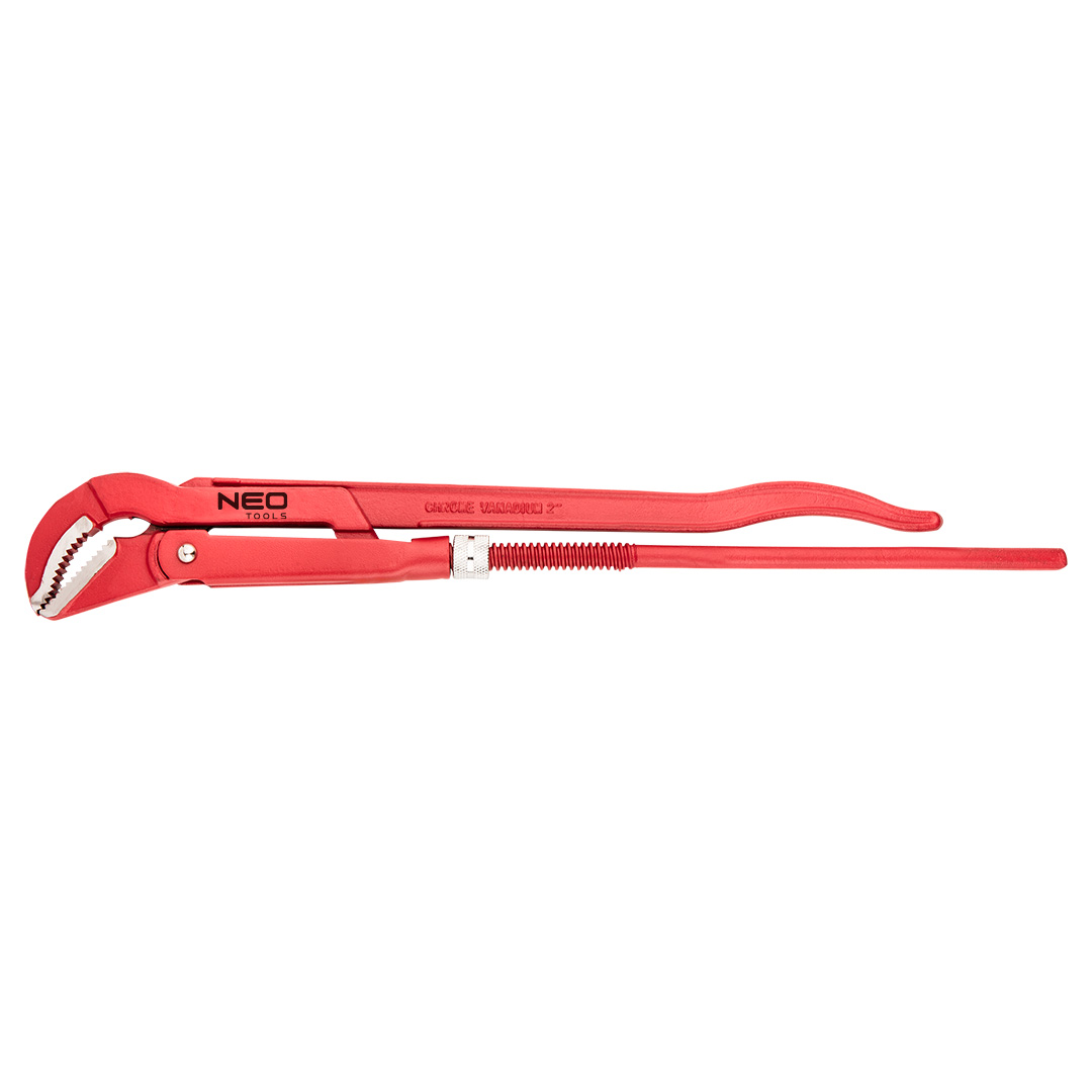 TOP-02-428--Klucz do rur typ "45°", długość 530 mm, rozstaw szczęk 2.0", stal chromowo wanadowa, szczęki odkuwane i szlifowane, śruba nastawna, mechanizm ślimakowy, szczęki z zębami