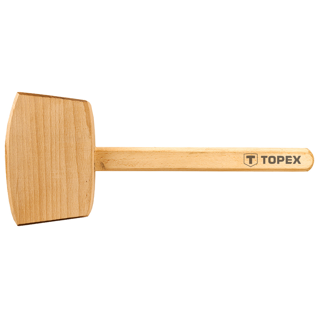 TOP-02A050--Młotek drewniany 500 g, trzonek drewniany, długość 315 mm