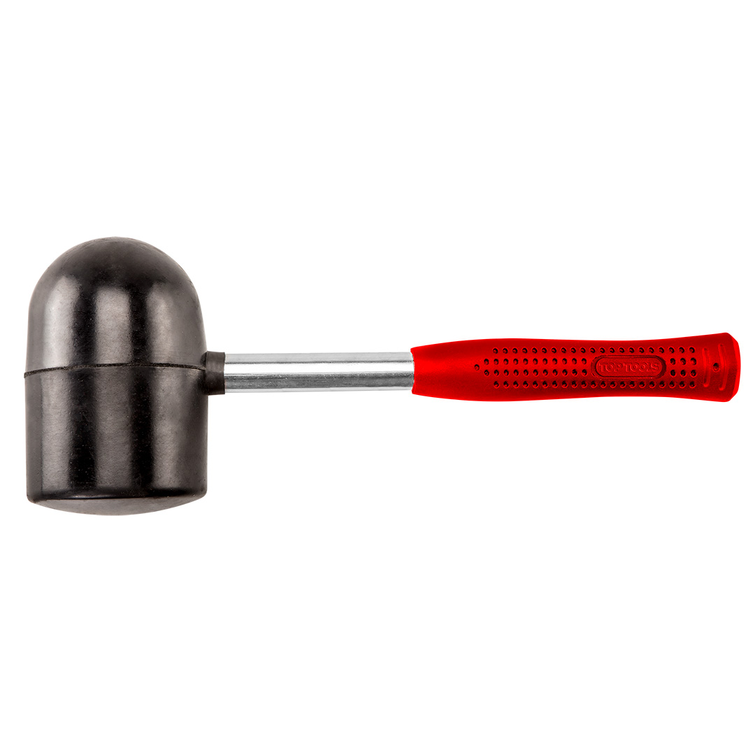 TOP-02A315--Młotek gumowy 1250 g, 90 mm, czarna guma, trzonek metalowy, uchwyt pokryty gumą