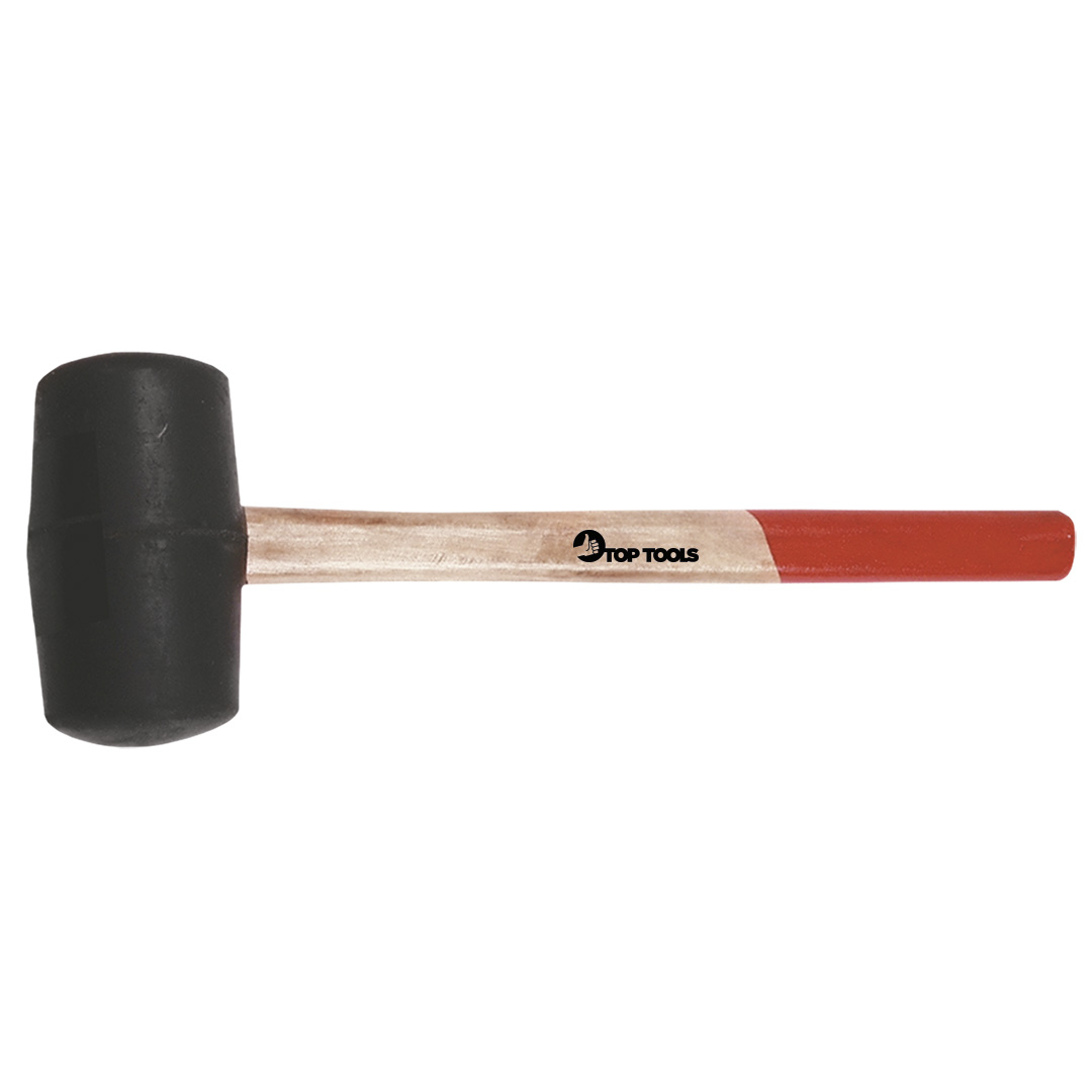 TOP-02A325--Młotek gumowy 400 g, 60 mm, trzonek drewniany