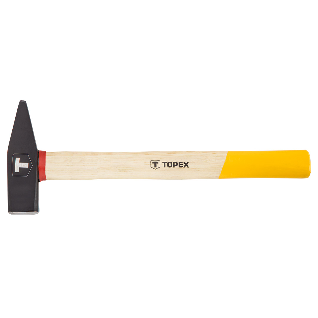 TOP-02A408--Młotek ślusarski 800 g, trzonek drewniany, (LxHxW) 340 x 130 x 34 mm, DIN1041