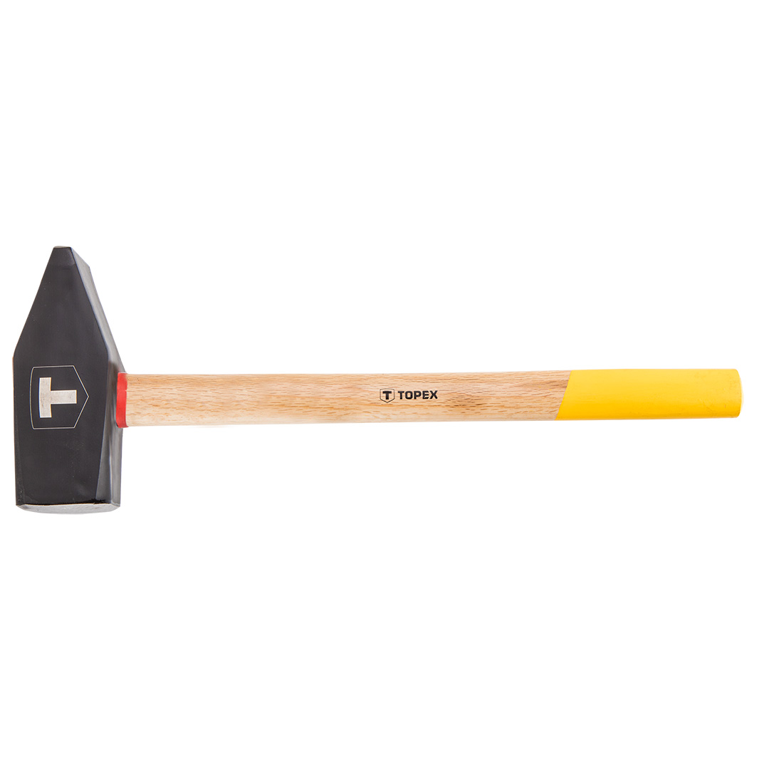 TOP-02A511--Młotek ślusarski 10 kg, trzonek drewniany, (LxHxW) 898 x 230 x 85 mm, DIN1041