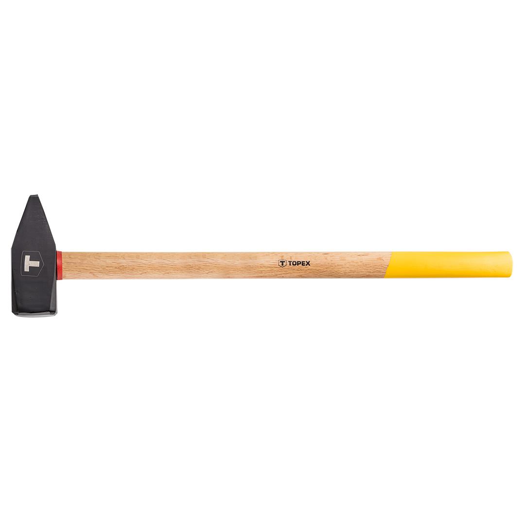 TOP-02A550--Młotek ślusarski 5 kg, trzonek drewniany, (LxHxW) 797 x 180 x 70 mm, DIN1041