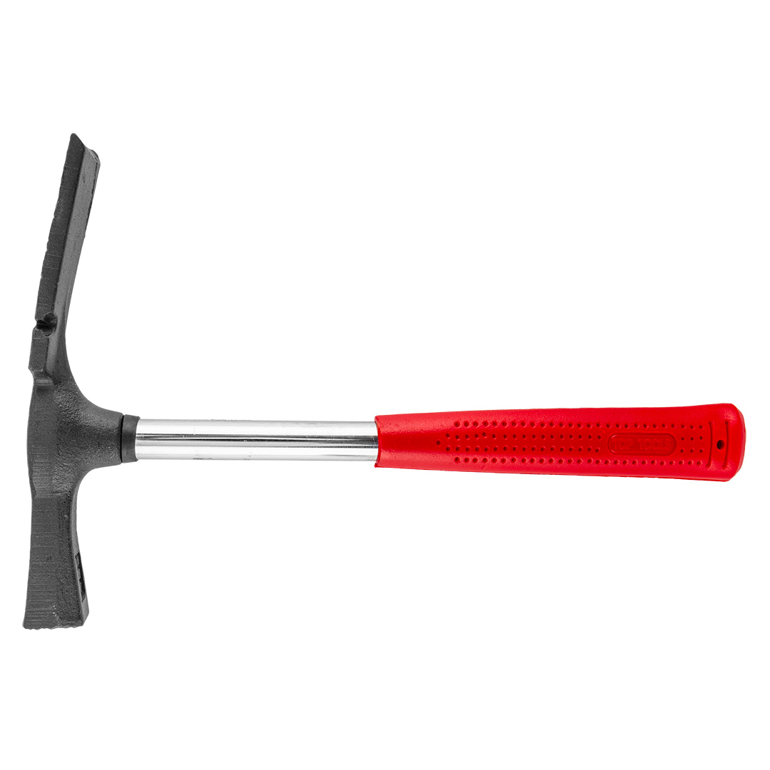 TOP-02A645--Młotek murarski 500 g, trzonek metalowy, uchwyt pokryty gumą